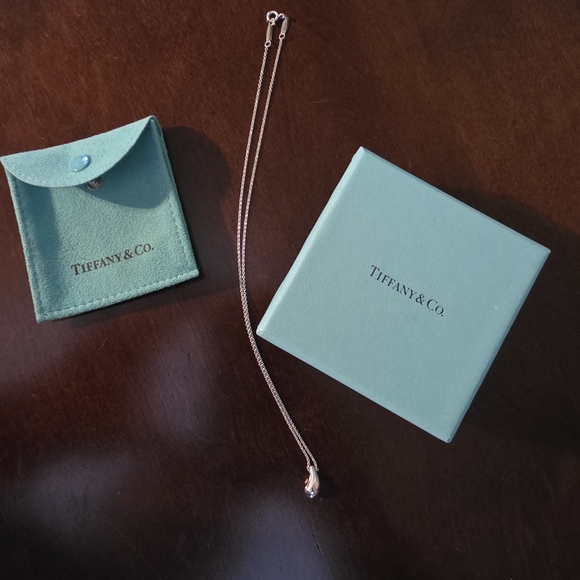 Tiffany & Co. Silver Necklace with Teardrop Pendant - Picture 1 of 8